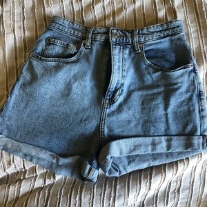 denim mom shorts